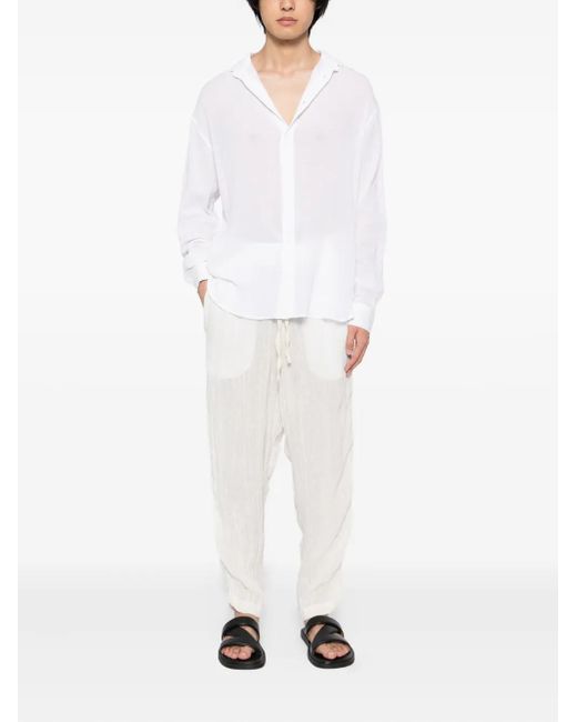 Tessitura Body Couture White Drawstring Cuffed Trousers for men