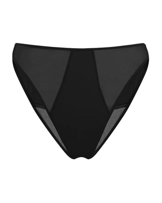 Wolford Black Sheer-Panelled Briefs