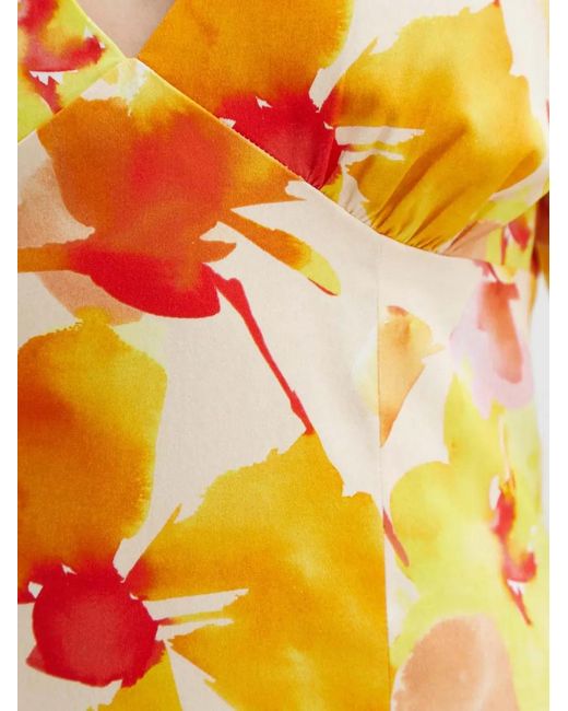 Morgan Yellow Puff Sleeve Floral Mini Dress