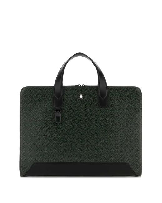 Montblanc Black Printed Leather Briefcase for men