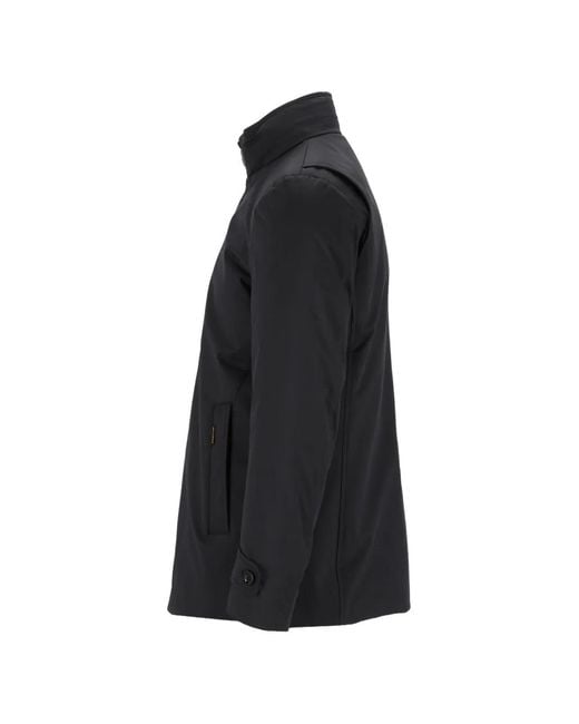 Moorer Black Reis High-Neck Padded Coat for men