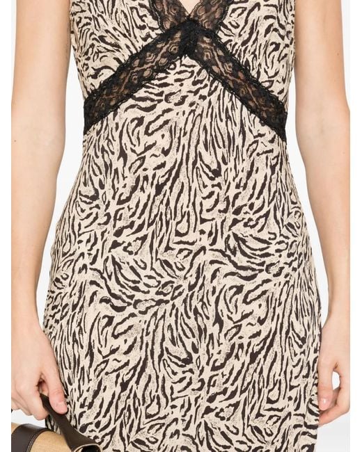 Rixo Natural Iggy Lace-Trimmed Dress