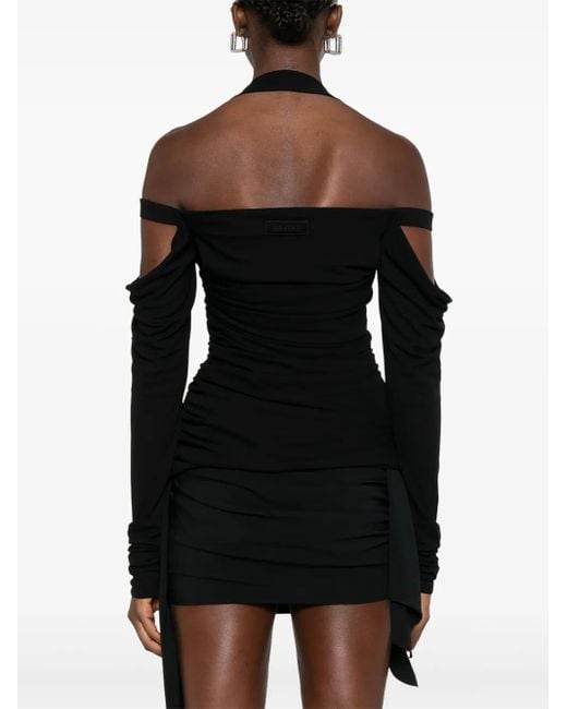 Vestido corto con cuello halter The Attico de color Black