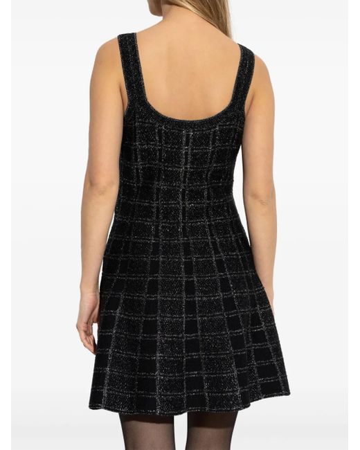 Gucci Black Kariertes Minikleid in Lamé-Optik