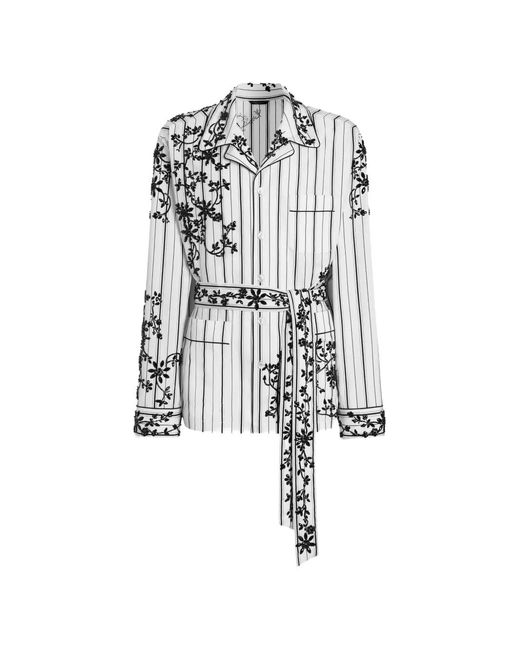 Dolce & Gabbana White Vanity Robe With Embroidery for men