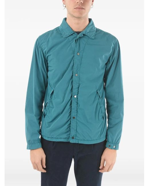 Corneliani Blue Snap-Button Overshirt for men