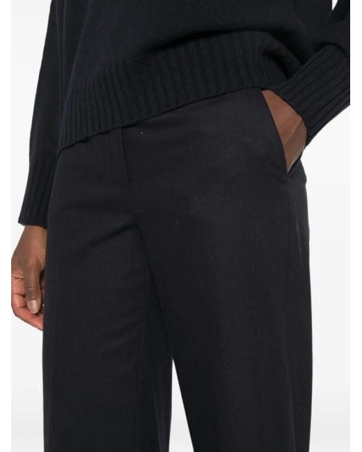Peserico Black Pressed-Crease Turned-Up Trousers