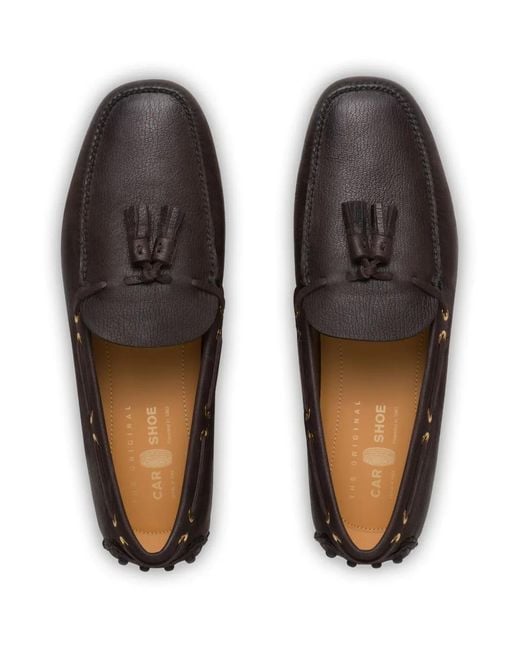Car Shoe Brown Tassel Leather Driving Shoes for men