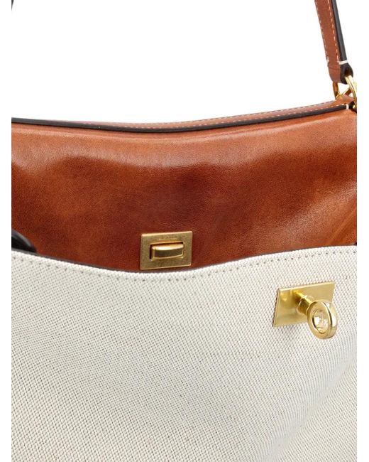 Balenciaga White Medium Rodeo Turnlock-Fastening Canvas Handbag