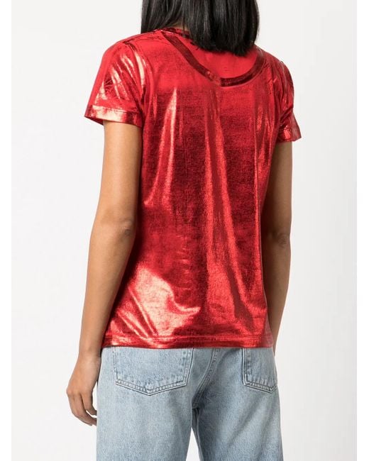 Madison Maison Red Metallic Lamina T-Shirt
