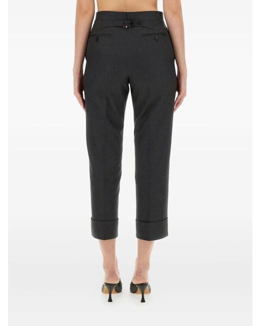 Thom Browne Black Cuffed Trousers