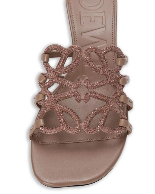 Loewe Natural Petal Anagram Strass Sandals