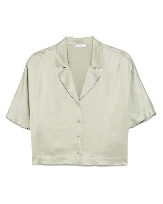 Peserico サテンシャツ Green