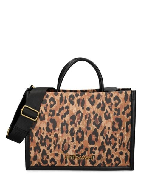 バッグ justcavalli leather leopard bag 00s y2k Just Cavalli Leopard-Print Leather Tote Bag in Brown | Lyst