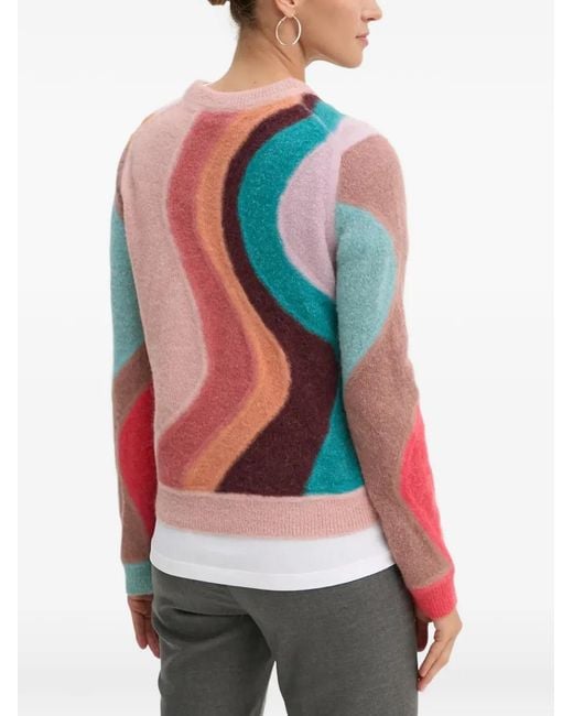 Paul Smith White Wave-Pattern Sweater