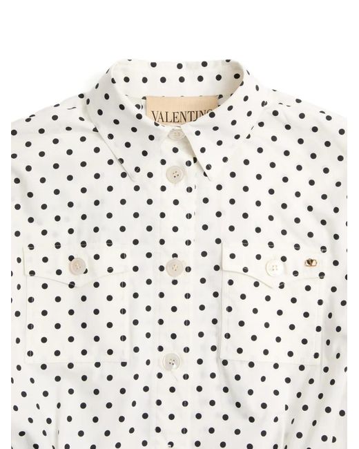 Valentino Garavani White Poplin Plusdepois Print Midi Dress