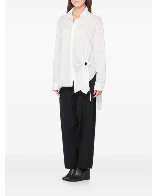Y's Yohji Yamamoto Black Button-Fastening Slit-Pocket Trousers