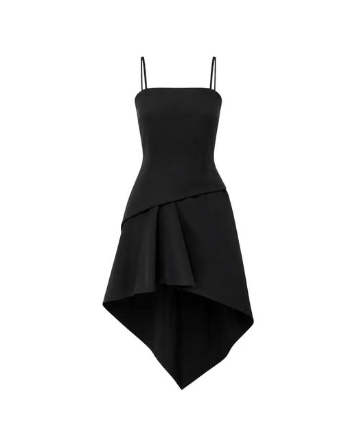 Alexander Wang Black Asymmetric Ruffled Dress
