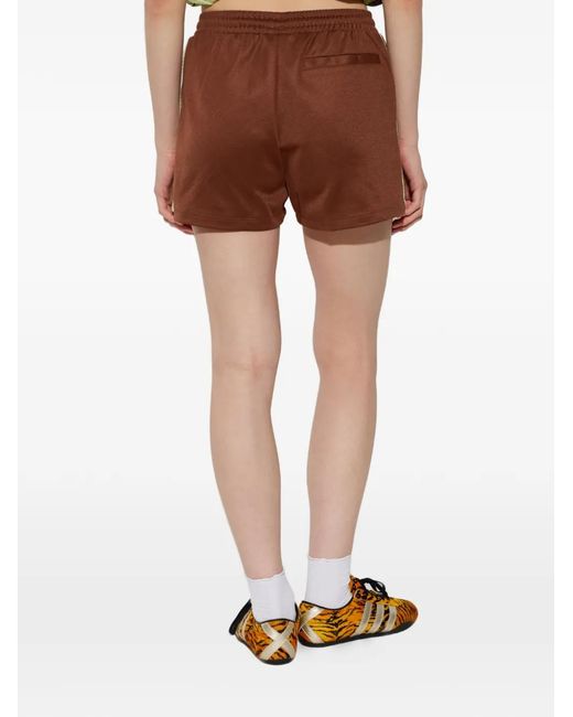Adidas Brown Summer Glow Logo-Embroidered Side-Stripe Shorts