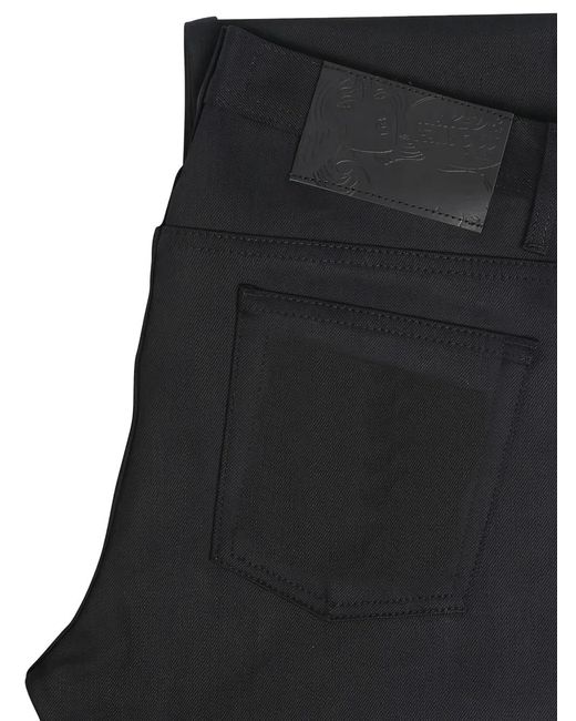 Naked & Famous Black Weird Guy Cobra Stretch-Selvedge Denim Jeans for men