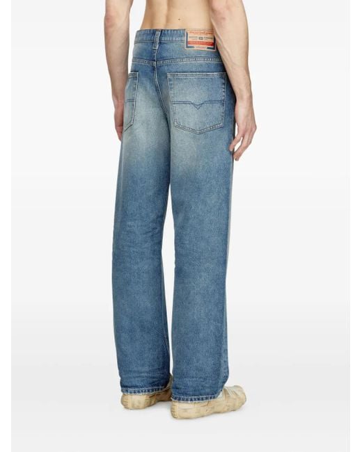 DIESEL Blue Relaxed Fit Jeans With Vintage Wash for men