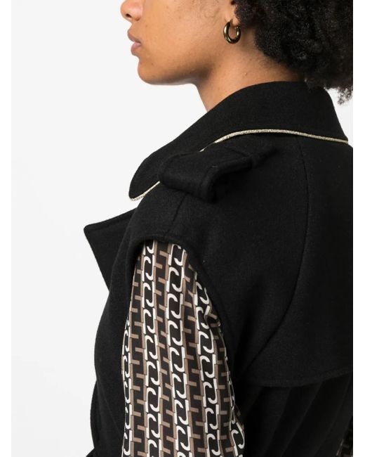 Liu Jo Black Double-Breasted Sleeveless Coat