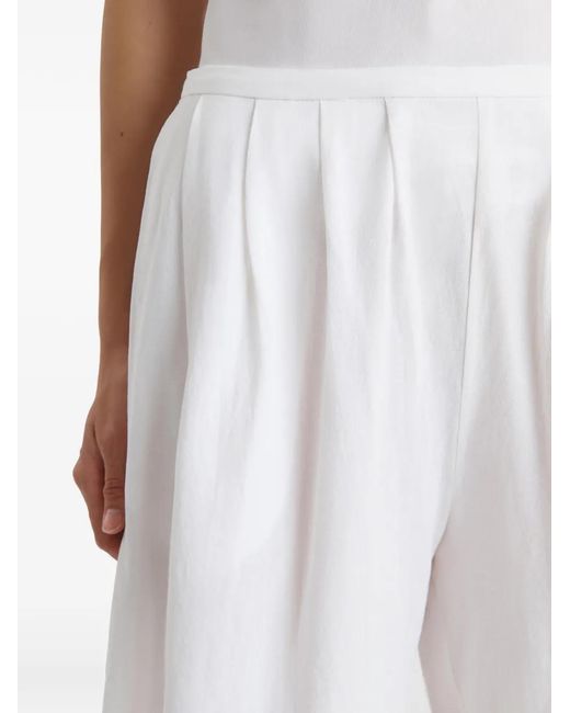 Khaite White Poppy Cotton Shorts