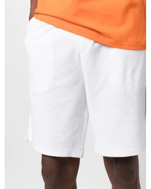 Polo Ralph Lauren White Cotton Fleece Drawstring Shorts for men