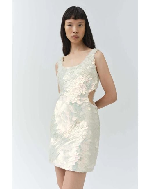 Jonathan Simkhai White Emilie Sequin-Embellished Cutout Mini Dress