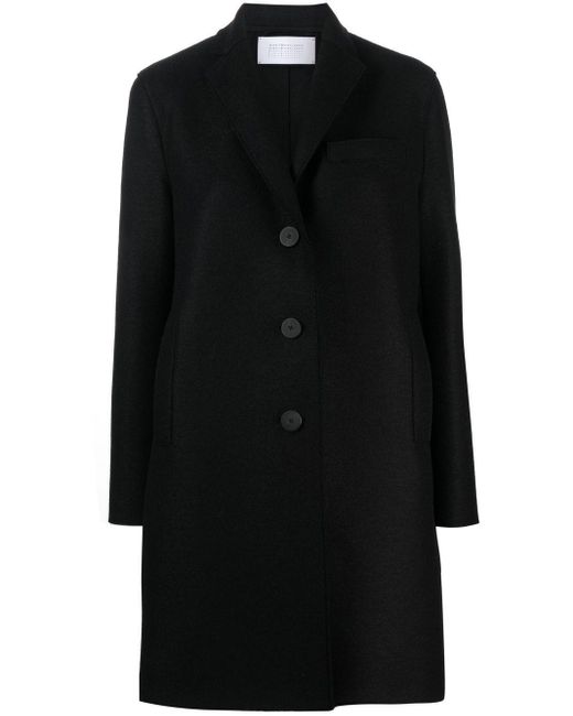 Harris Wharf London Black Single-breasted wool coat