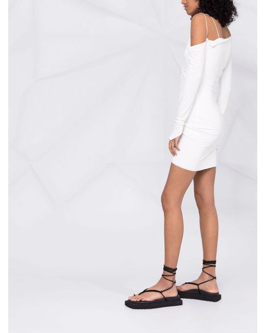 MANURI Mini-jurk Met Ruches in het White