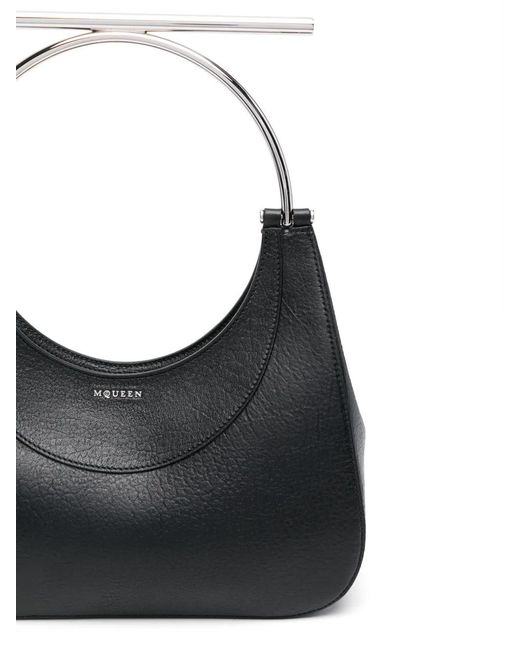 McQueen Black Cross-Bar Tote Bag