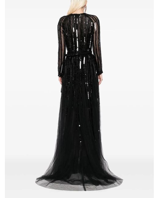 Saiid Kobeisy Black Sequin Long Dress