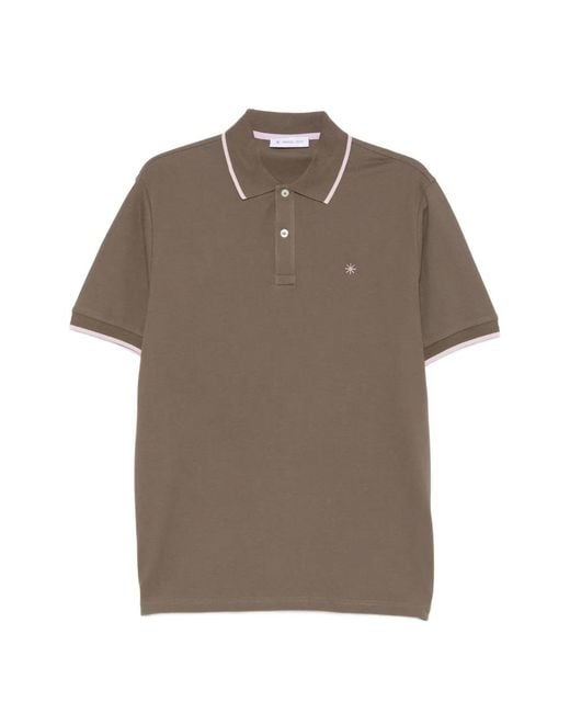 Manuel Ritz Brown Contrasting Piquet Polo Shirt for men