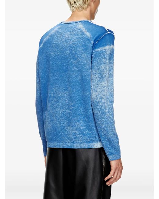 DIESEL Blue V-Neck Knitwear for men