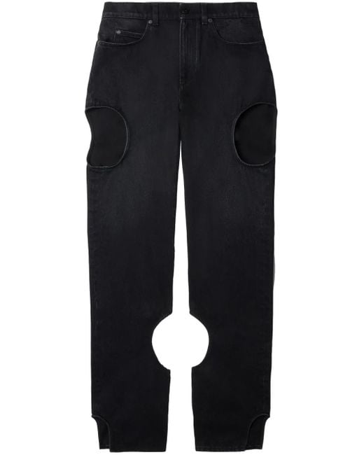 Off-White c/o Virgil Abloh Blue Meteor Cut-out Straight-leg Jeans