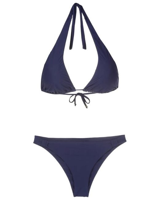 Bikini Triangular Con Cuello Halter Amir Slama de color Blue