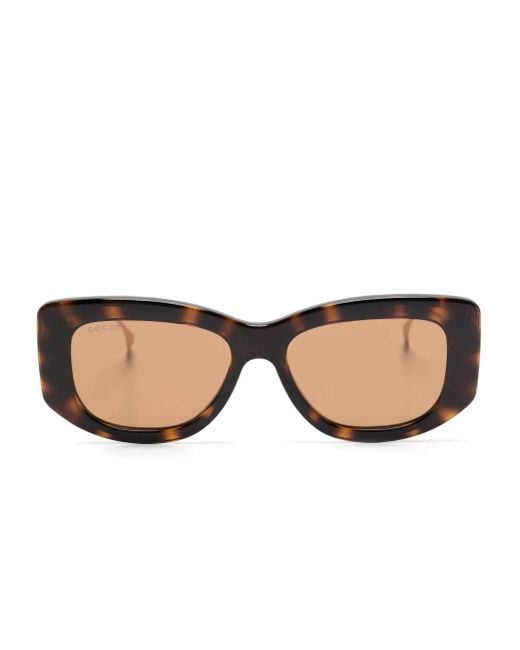 Gucci Natural Rectangle-Frame Sunglasses