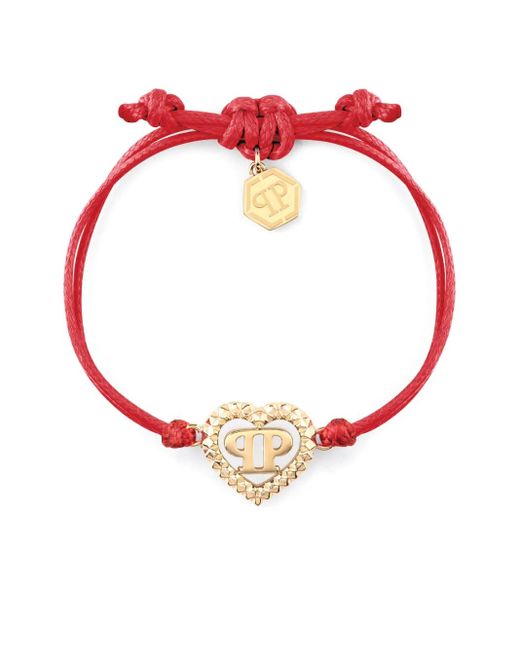 Philipp Plein Red Rocked Heart Bracelet
