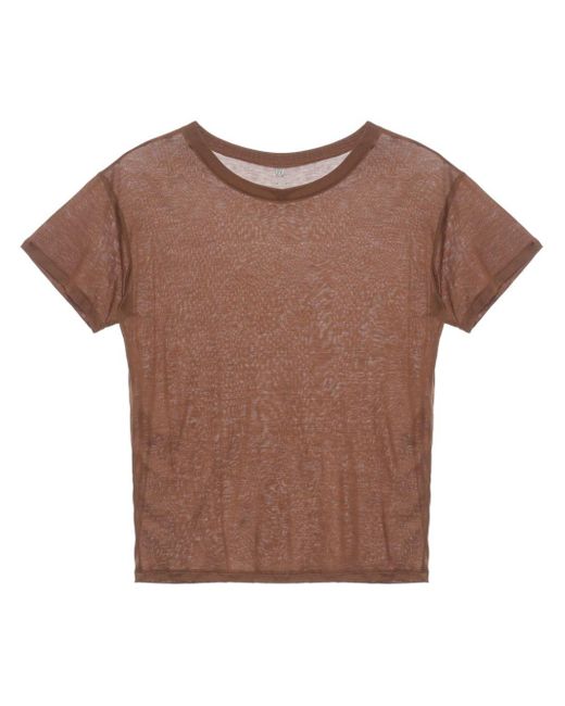 Baserange Brown Round-neck Short-sleeve T-shirt