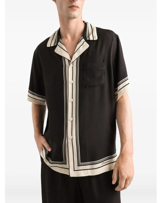 Dolce & Gabbana Black Striped-Detail Shirt for men