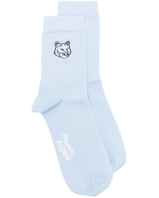 Maison Kitsuné Blue Bold Fox Head Socks for men