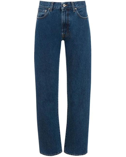 J.W. Anderson Blue High-Rise Straight-Leg Denim Jeans