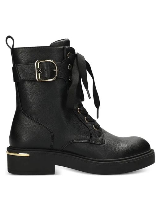Mexx Black Buckle Lace-Up Boots