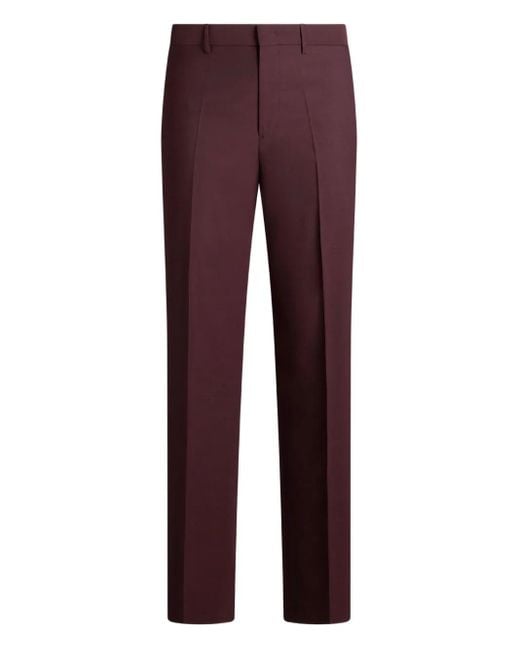 Etro Purple Wool Tailored Trousers for men