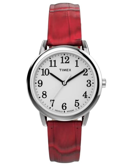 Timex Red Easy Reader 30Mm Watch