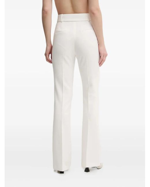 HUGO White Belted Flared Trousers