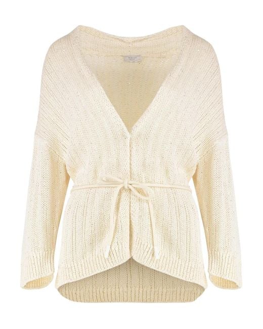 Peserico Natural Cardigan mit Pailletten