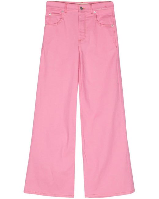 Marni High Waist Jeans Met Wijde Pijpen in het Pink