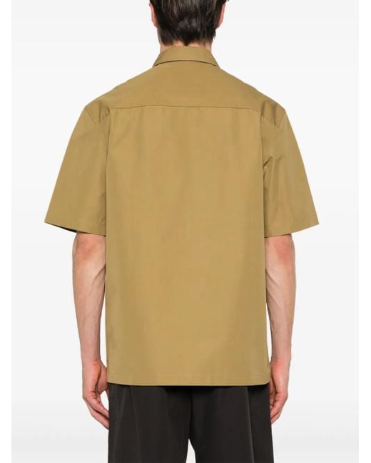 Chemise En Coton À Manches Courtes Jil Sander pour homme en coloris Green